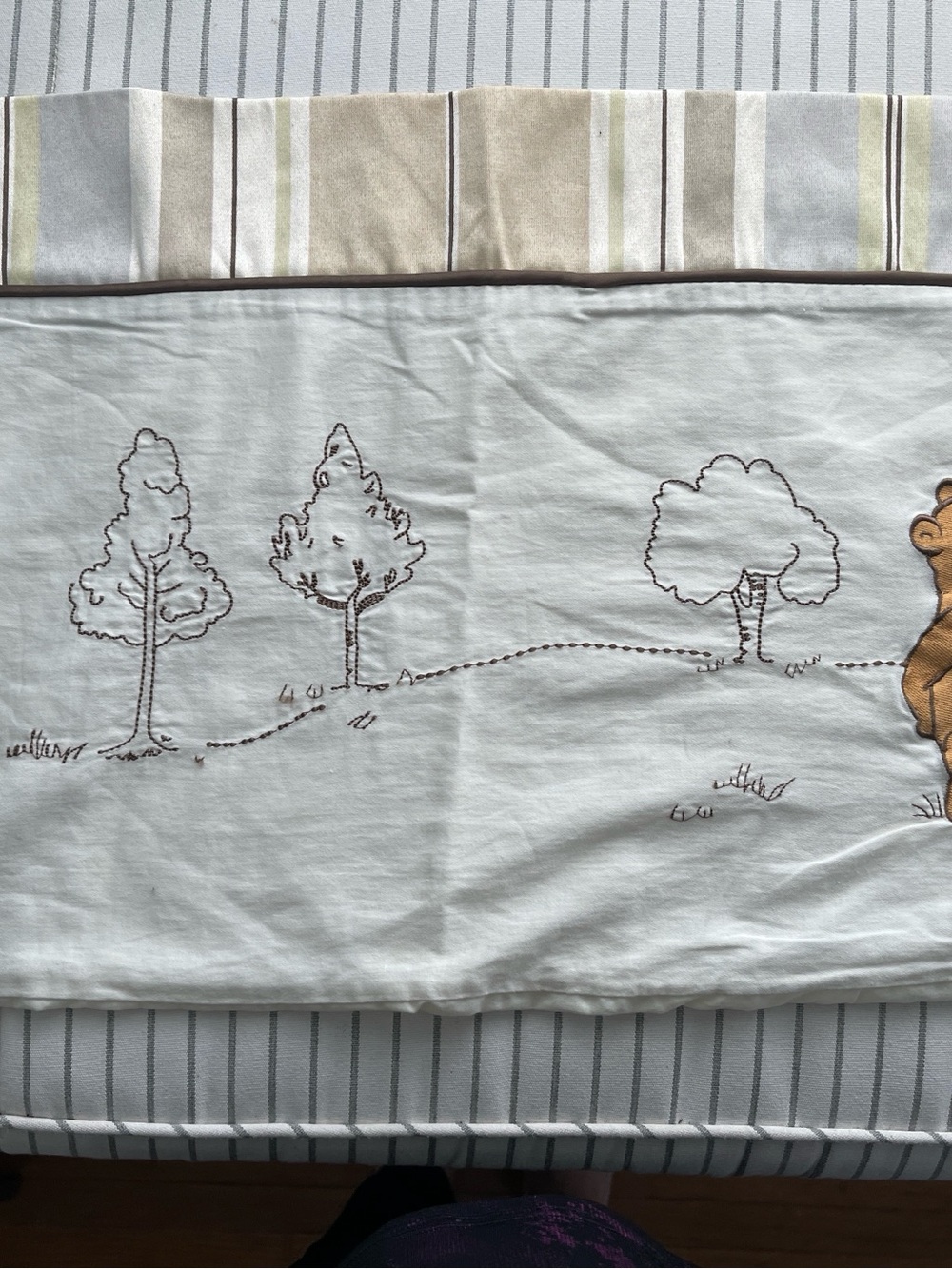 Disney Striped Neutral Cotton Winnie the Pooh valence